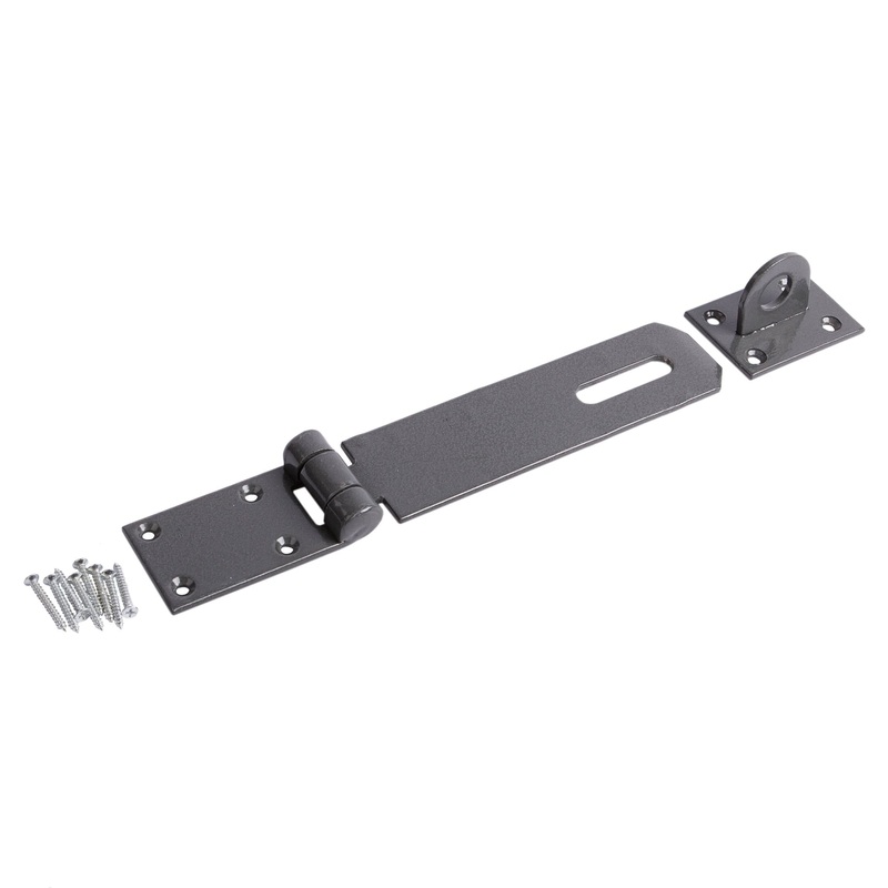 Black 178mm Heavy-Duty Carbon Steel Safety Hasp & Staple