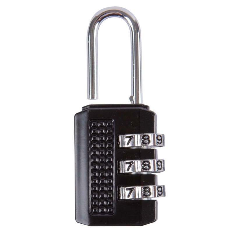 Black 3-Digit Zinc Alloy Combination Padlock