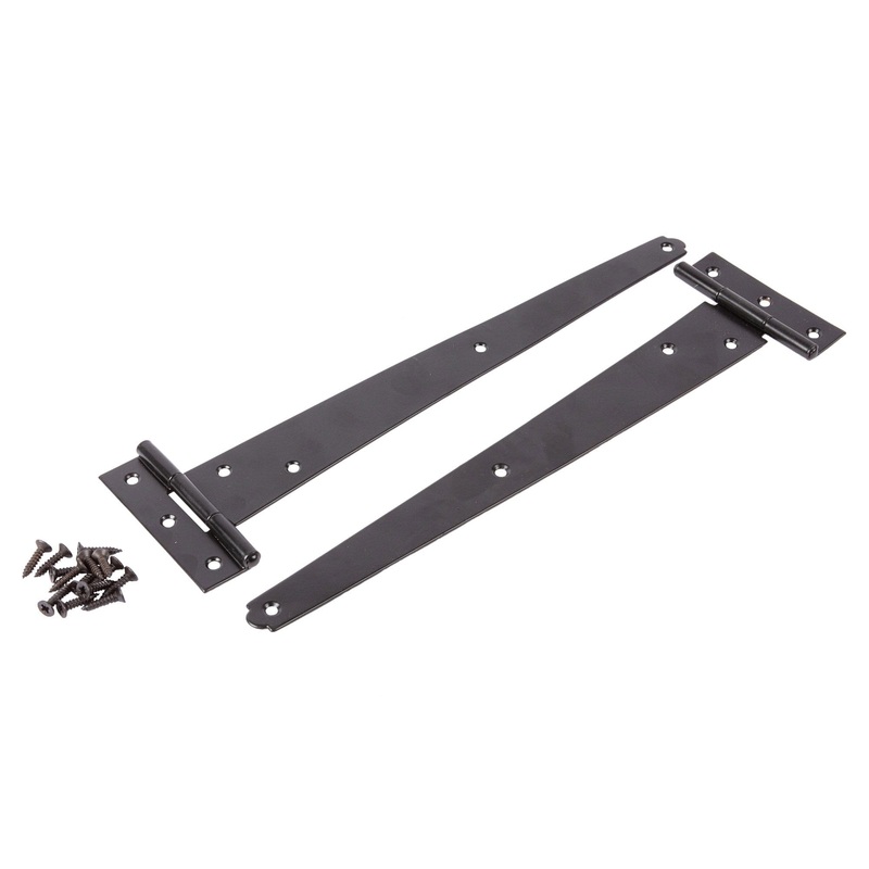 Black 305mm Heavy-Duty T-Hinges - Pack of 2