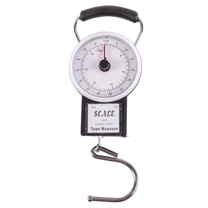 Black 34kg Luggage Scale with Tape Measure
