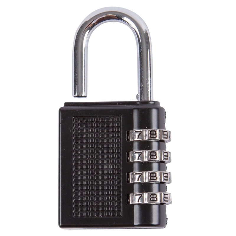 Black 4-Digit Zinc Alloy Combination Padlock