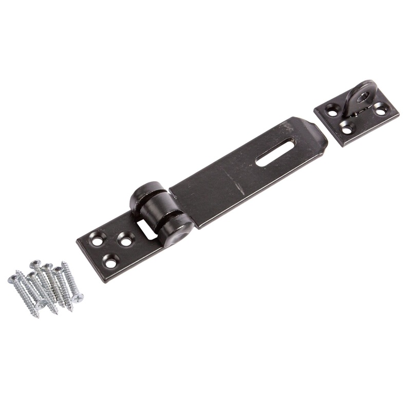 Black 89mm Heavy-Duty Carbon Steel Safety Hasp & Staple