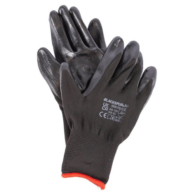 Black L Nitrile-Coated Multi-Purpose Gloves