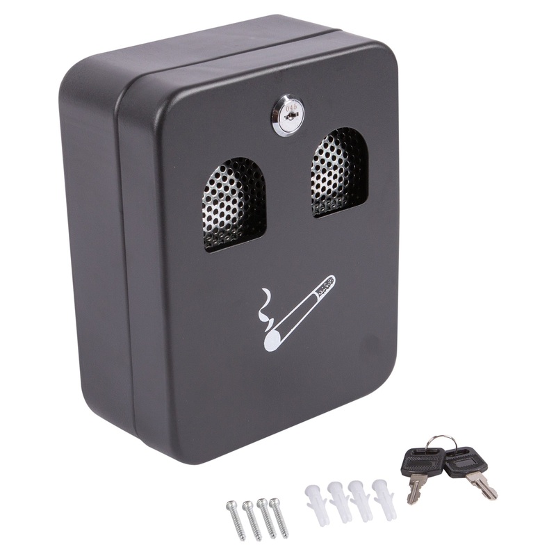 Black Steel Cigarette Bin