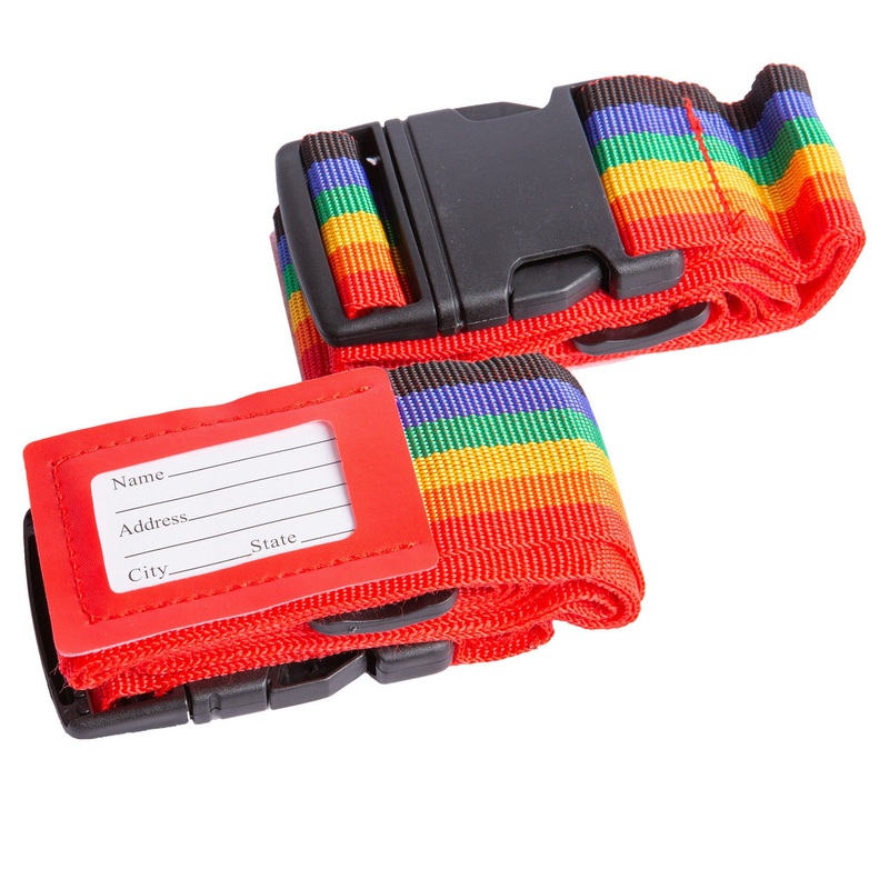 Multicolour 170cm Adjustable Luggage Straps - Pack of 2