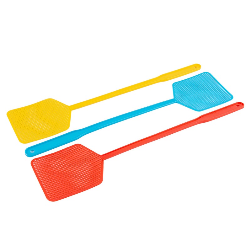 Multicolour 45.5cm x 10.5cm Plastic Fly Swatters - Pack of 3