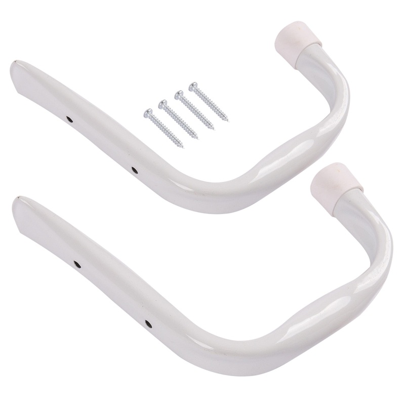 White 140mm x 130mm Metal Jumbo Hooks - Pack of 2