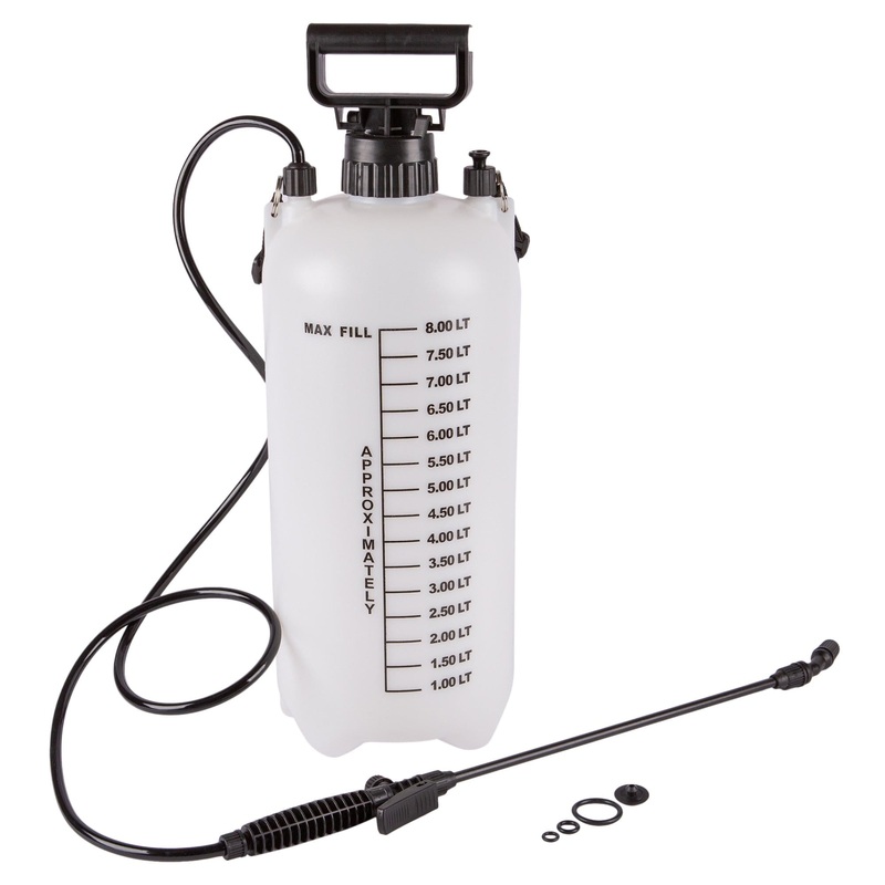 White 8L Pressure Sprayer with Shoulder Strap