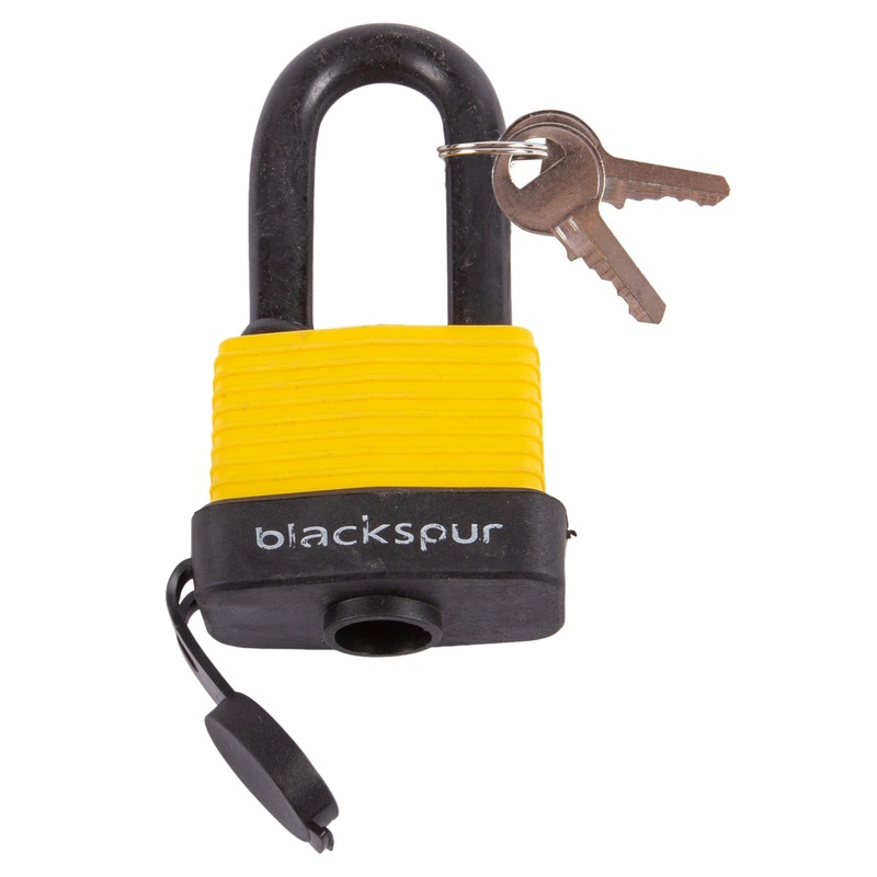 Yellow 5cm Long Shackle Laminated Steel Weatherproof Padlock