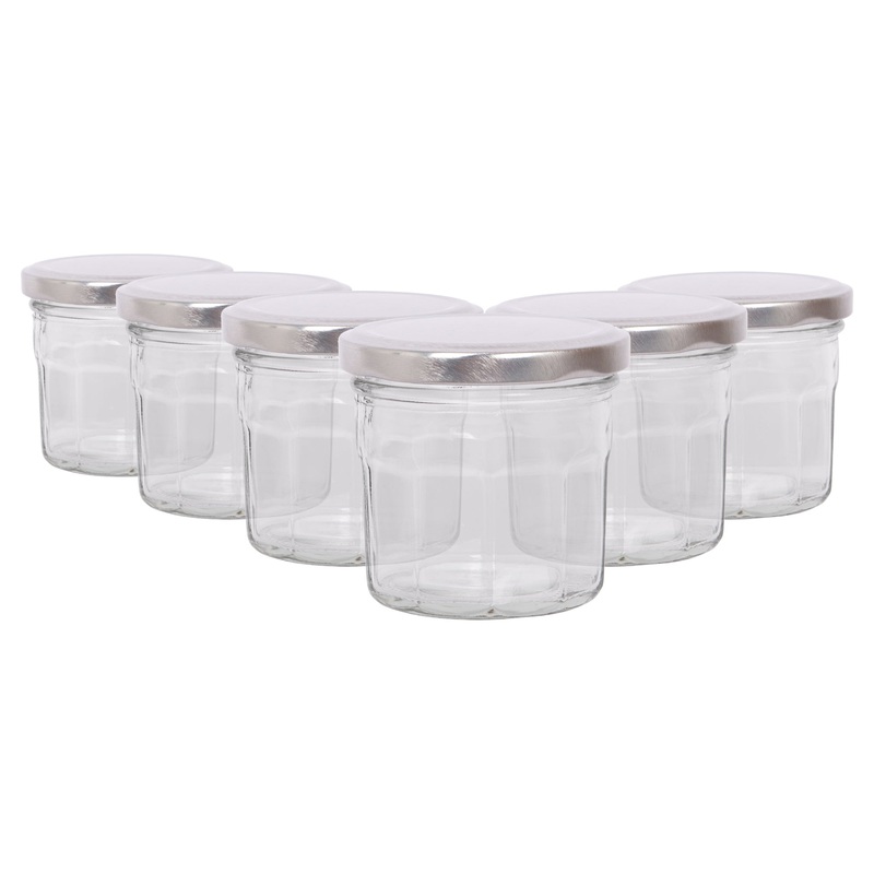 130ml Glass Jam Jars with Lids - Pack of 6