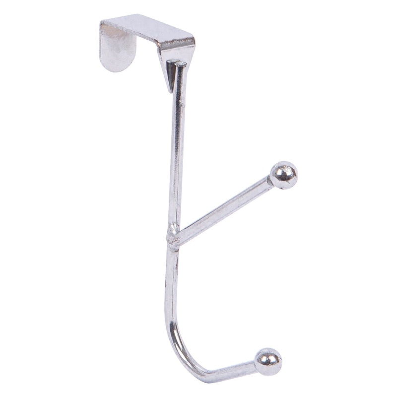 15cm Chrome-Plated Iron Over-Door Hat & Coat Hook