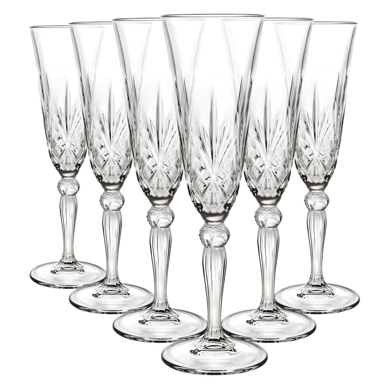 160ml Melodia Glass Champagne Flutes - Pack of 6