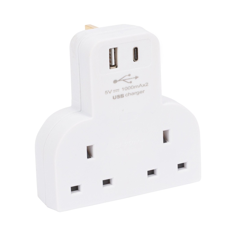 2-Way Type C/USB Power Strip