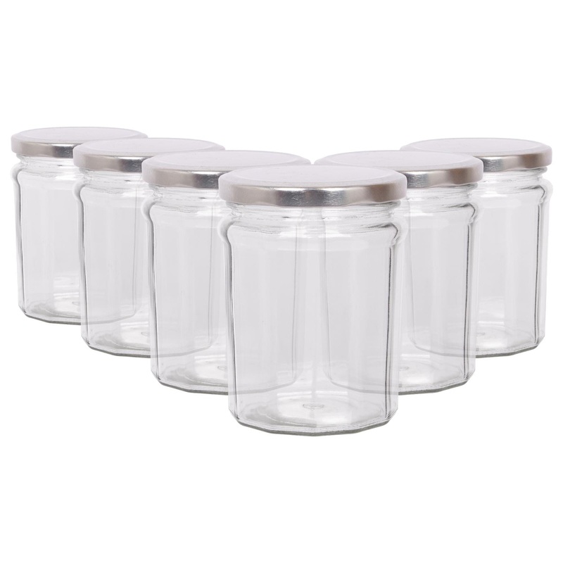380ml Glass Jam Jars with Lids - Pack of 6