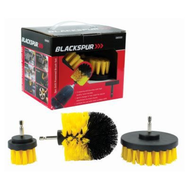 3pc Yellow Nylon Drill Brush Set