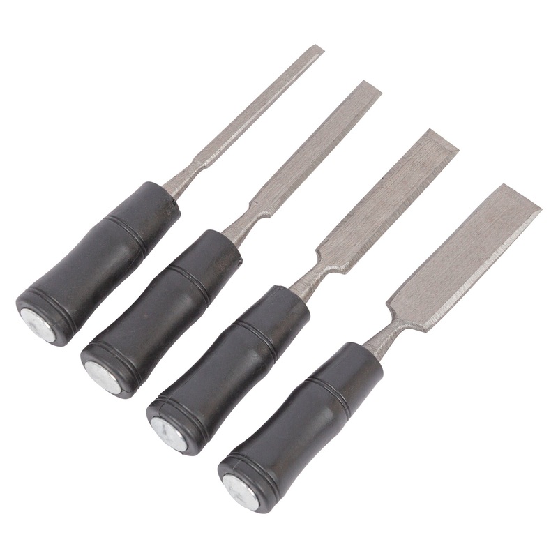 4pc Black Carbon Steel Firmer Chisel Set