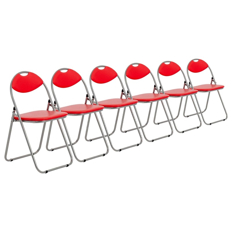 Padded Steel Folding Chairs - Pack of Six
