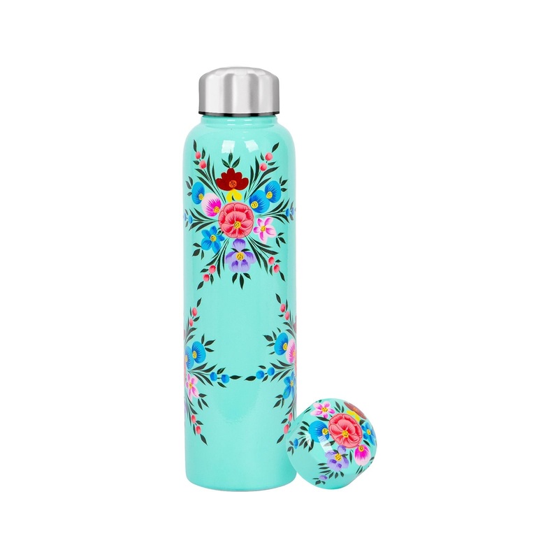 Pansy 875ml Hand-Painted Picnic Water Bottle