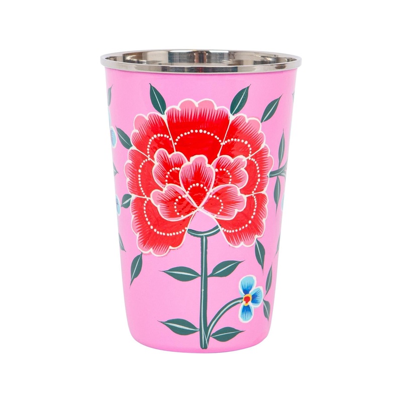 Peony 400ml Hand-Painted Picnic Cup