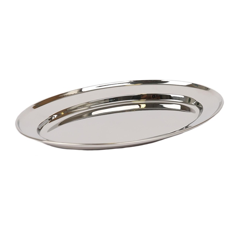 25cm x 17cm Oval Stainless Steel Serving Platter