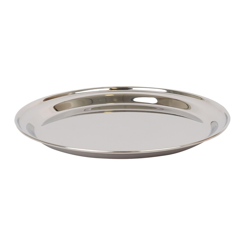 30cm Round Stainless Steel Serving Tray
