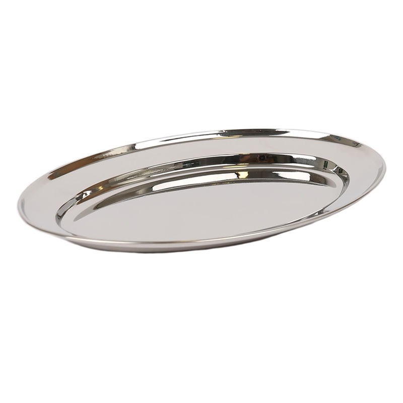 30cm x 20.5cm Oval Stainless Steel Serving Platter