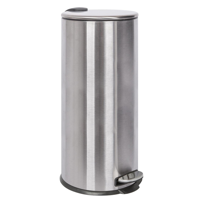 30L Round Stainless Steel Kitchen Pedal Bin