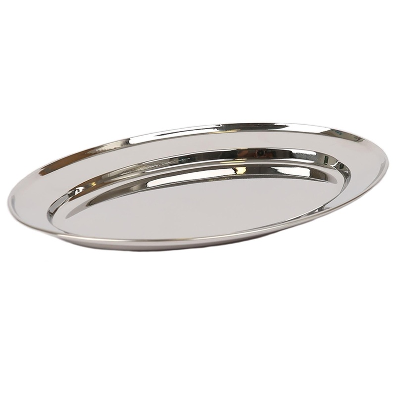 35cm x 24cm Oval Stainless Steel Serving Platter