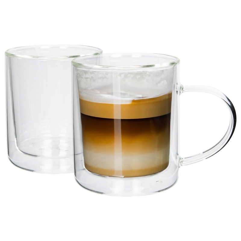 360ml Double-Walled Glass Mugs Set - Pack of 2