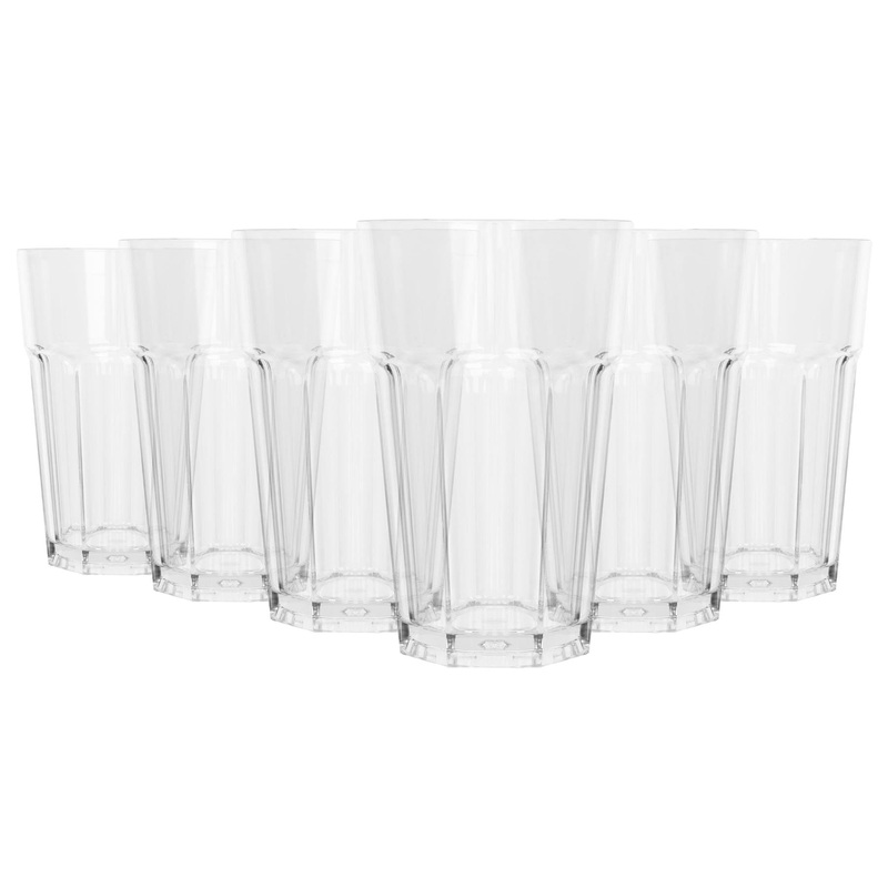 400ml Reusable Plastic Highball Glasses - Pack of 6