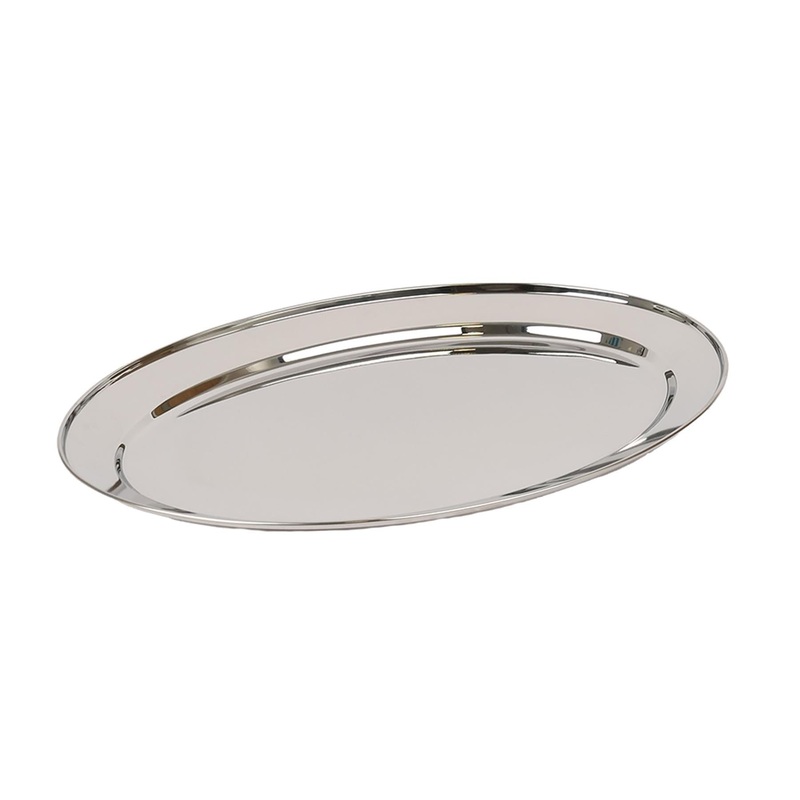 40cm x 27cm Oval Stainless Steel Serving Platter