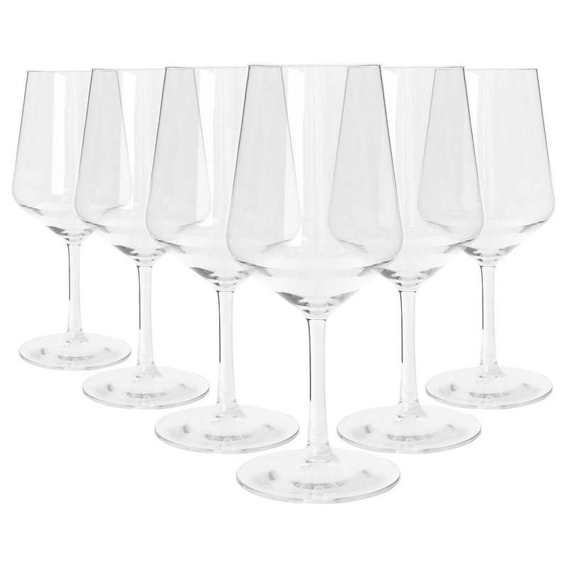 500ml Reusable Plastic Wine Glasses - Pack of 6