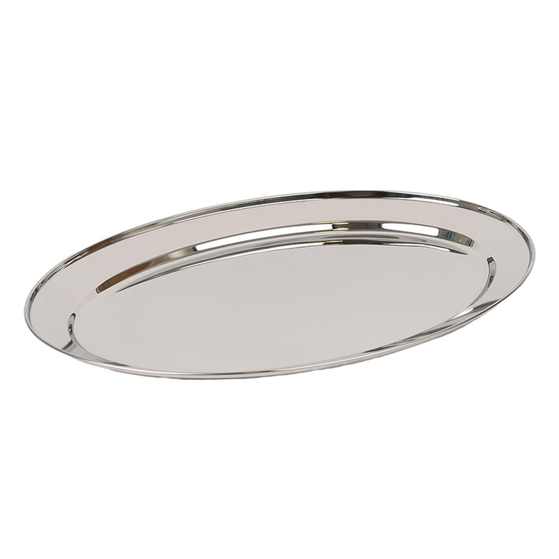 50cm x 35cm Oval Stainless Steel Serving Platter
