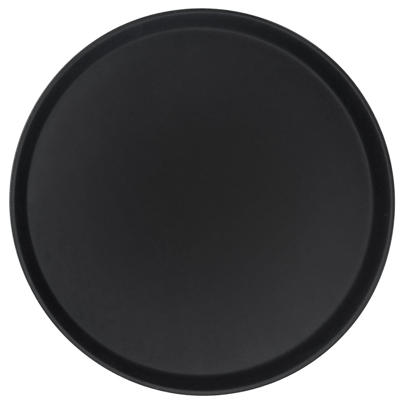 Black 45.5cm Round Non-Slip Serving Tray