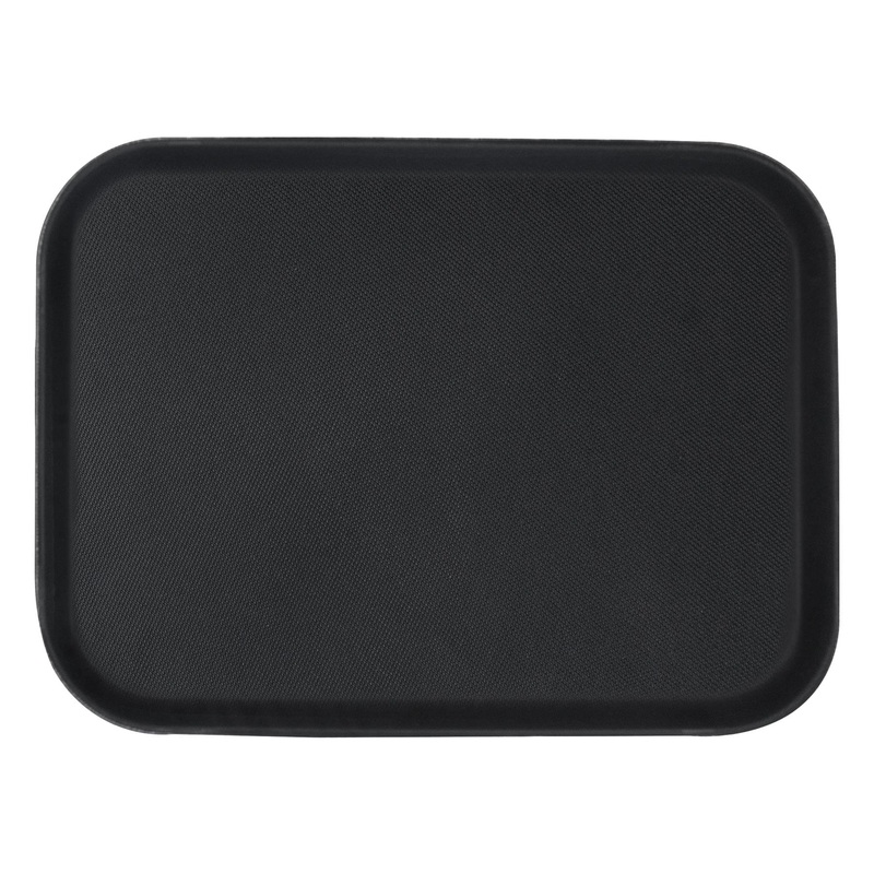 Black 56cm x 41cm Rectangle Non-Slip Serving Tray