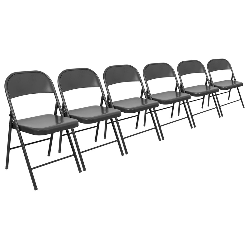 Metal Folding Chairs - Pack of Six