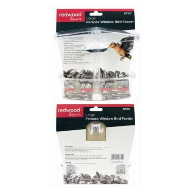 Perspex Window Bird Feeder - 20cm x 16.5cm