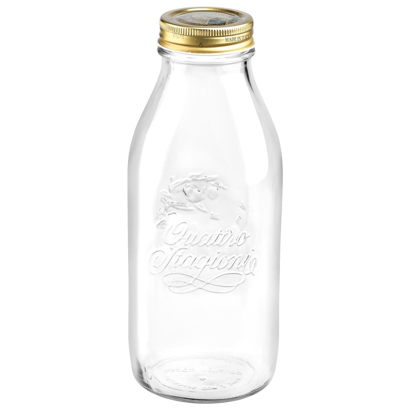 1L Quattro Stagioni Glass Bottle with Screw Top Lid