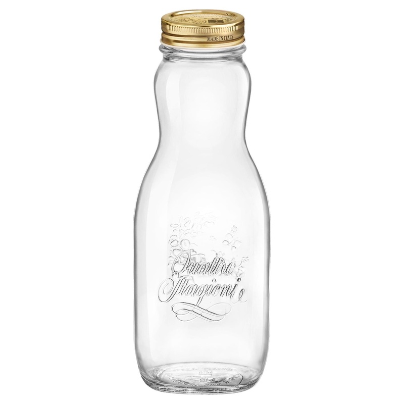 1L Quattro Stagioni Glass Juice Bottle with Screw Top Lid