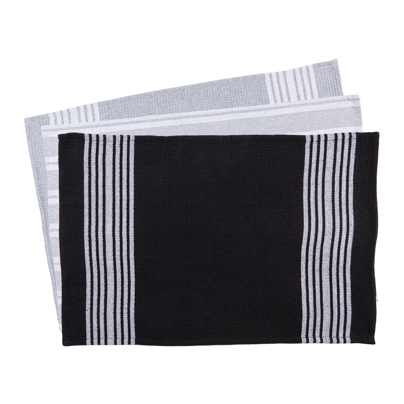 3pc 60cm x 40cm Cotton Tea Towels Set