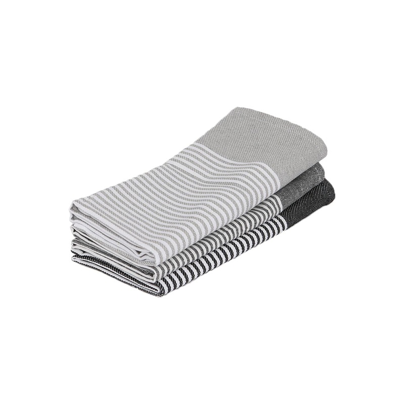 3pc Pinstripe 70cm x 50cm Cotton Tea Towels Set