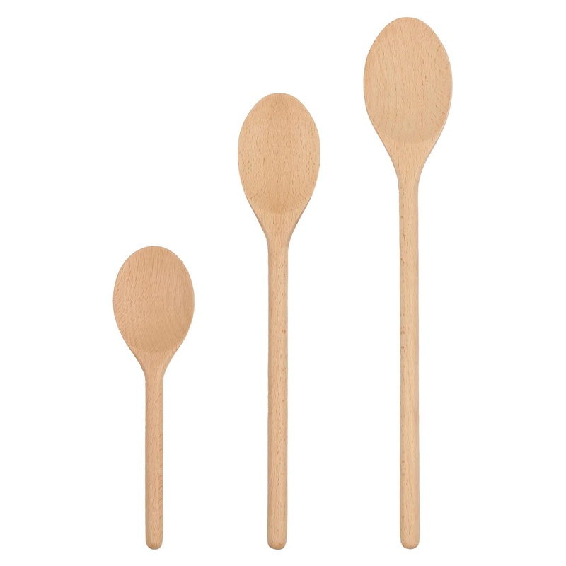 3pc Wooden Cooking Spoon Set - 20-35cm