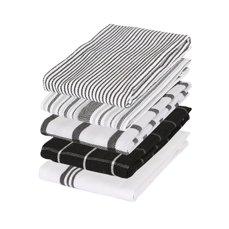 5pc Cotton Tea Towel Set - 70cm x 50cm