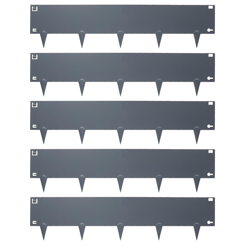 5pc Steel Lawn Edging Set - 5m x 16cm