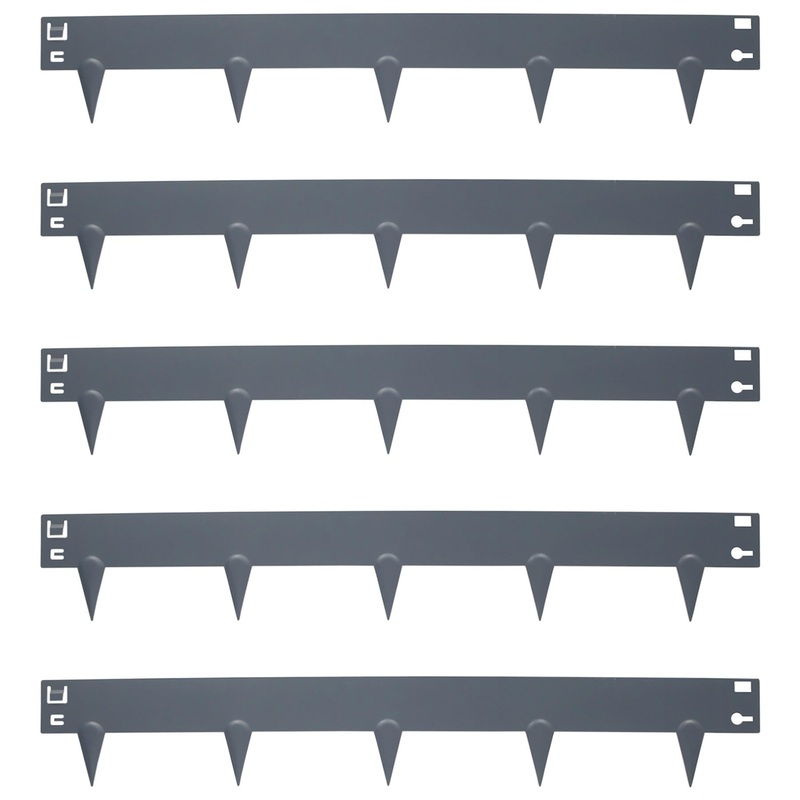 5pc Steel Lawn Edging Set - 5m x 8cm