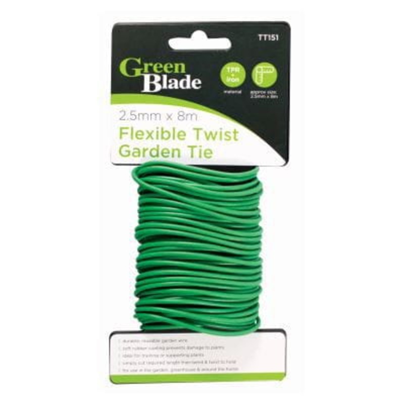Green Flexible Twist Tie - 2.5mm x 8m