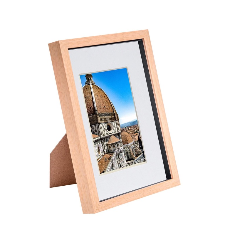 Light Wood A4 (8" x 12") 3D Shadow Box Frame with A5 Mount