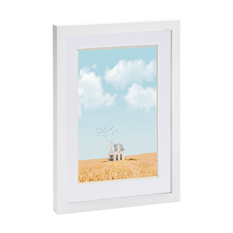 White A4 (8" x 12") Photo Frame with A5 Mount