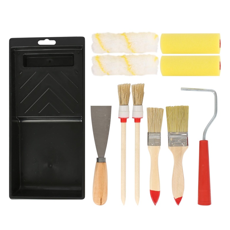 11pc Mini Paint Roller & Tray Set - 4" (10cm) - Multi