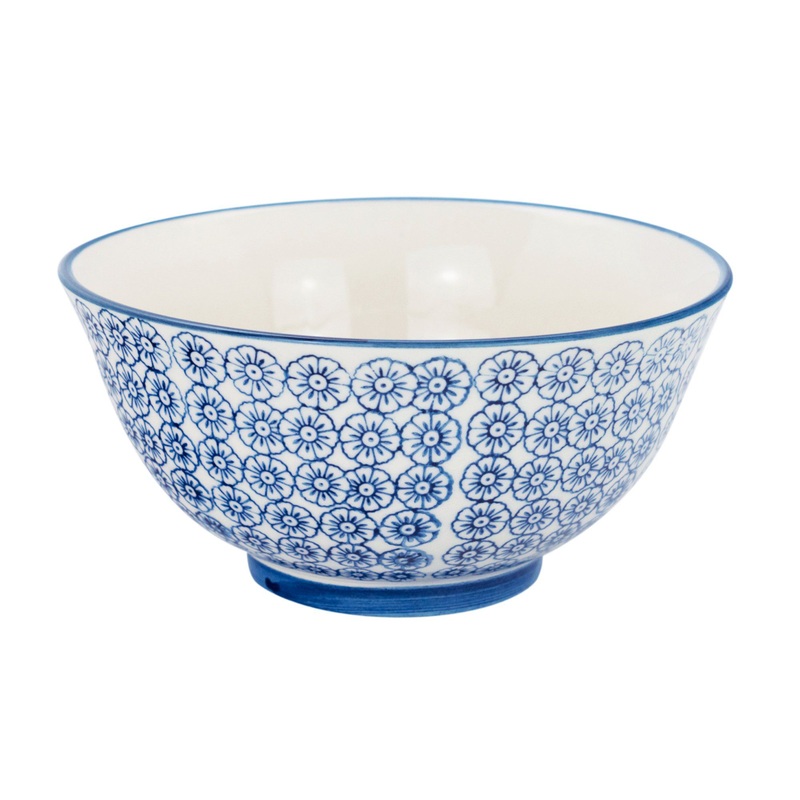 16cm Hand Printed Stoneware Cereal Bowl